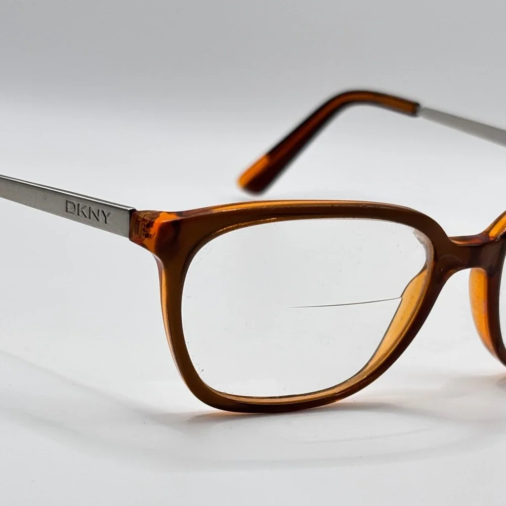 DKNY DY 4667 3675 Amber Tortoise Silver Rectangular Eyeglasses 52-17-140 Womens